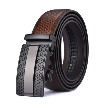 

2019 NEW Automatic buckle Fashion Men leather belt Business Gentleman Leather Waistband Design Western Strap Belt PK3000