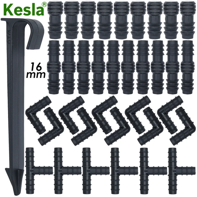 Kesla 10Db 16 Mm -Es Tét Végű Dugó Könyök Póló Öntöző Csatlakozó Kerti Mikrocsepp Öntözéshez 1/2In Pe Csőcsövek Tömlőszerelvények