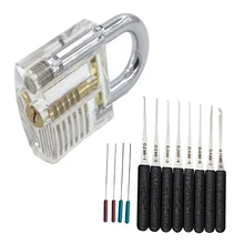 Liushi практический висячий замок набор 2 в 1 Набор с 12 шт. сломанные крючки для удаления ключей, прозрачный видимый кутавэй слесарь