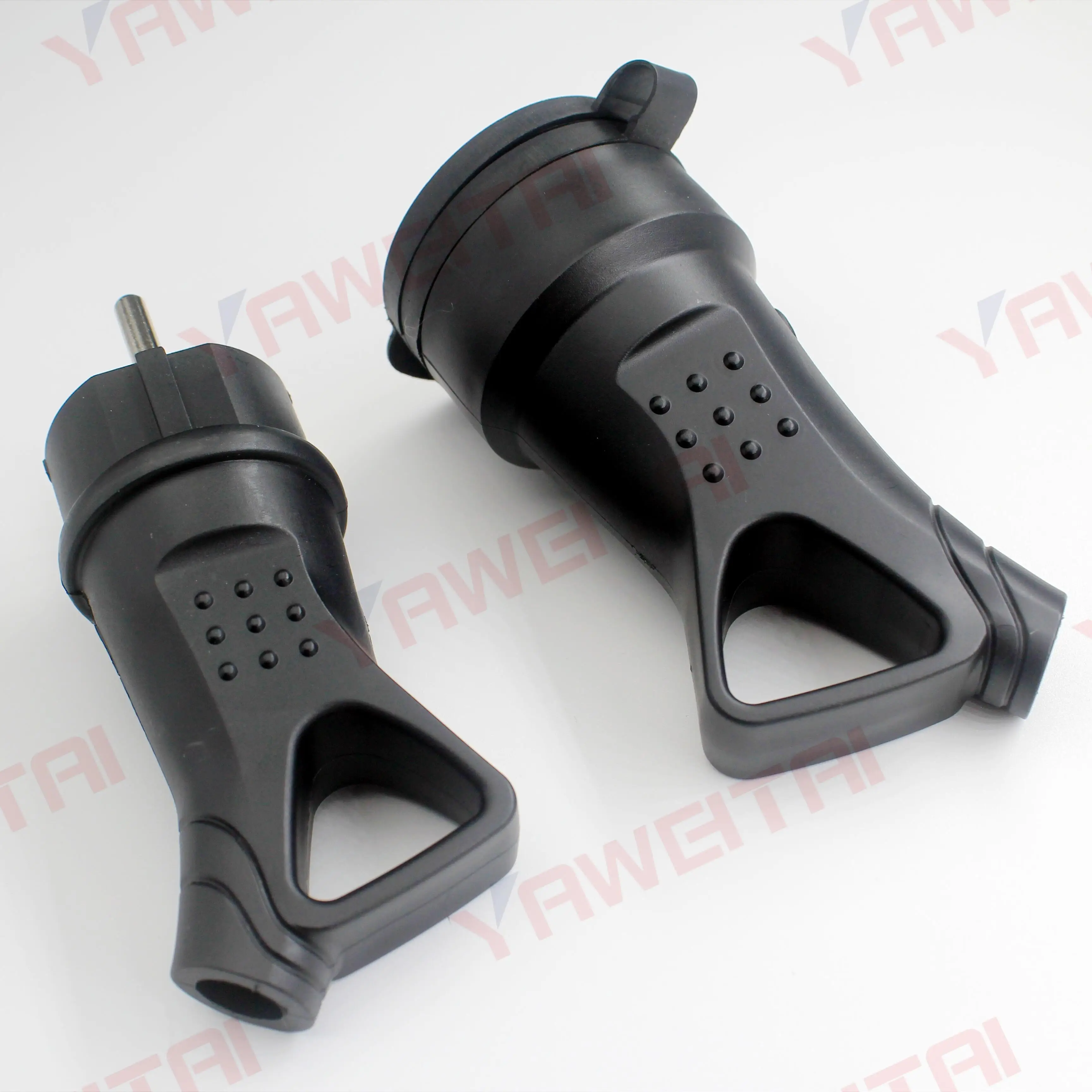 EU Rubber Waterproof Socket Plug Electrial Grounded European Connector With Cover IP54 For DIY Power Cable Cord 16A 250V | Обустройство