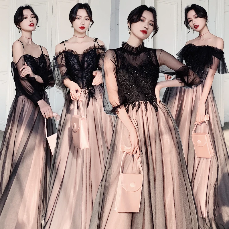 

Bridesmaids Dresses Illusion Sequined Beading Embroidery Lace Short Tulle A-Line Off The Shoulder Women Wedding Party Gown E269