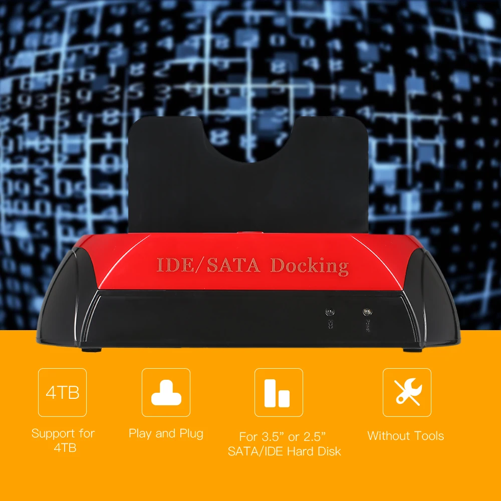 Док-станция для HDD, двойной внутренний жесткий диск, док-станция, базовая станция, корпус для жесткого диска 2,5 дюйма, 3,5 дюйма, IDE/SATA, USB 2,0