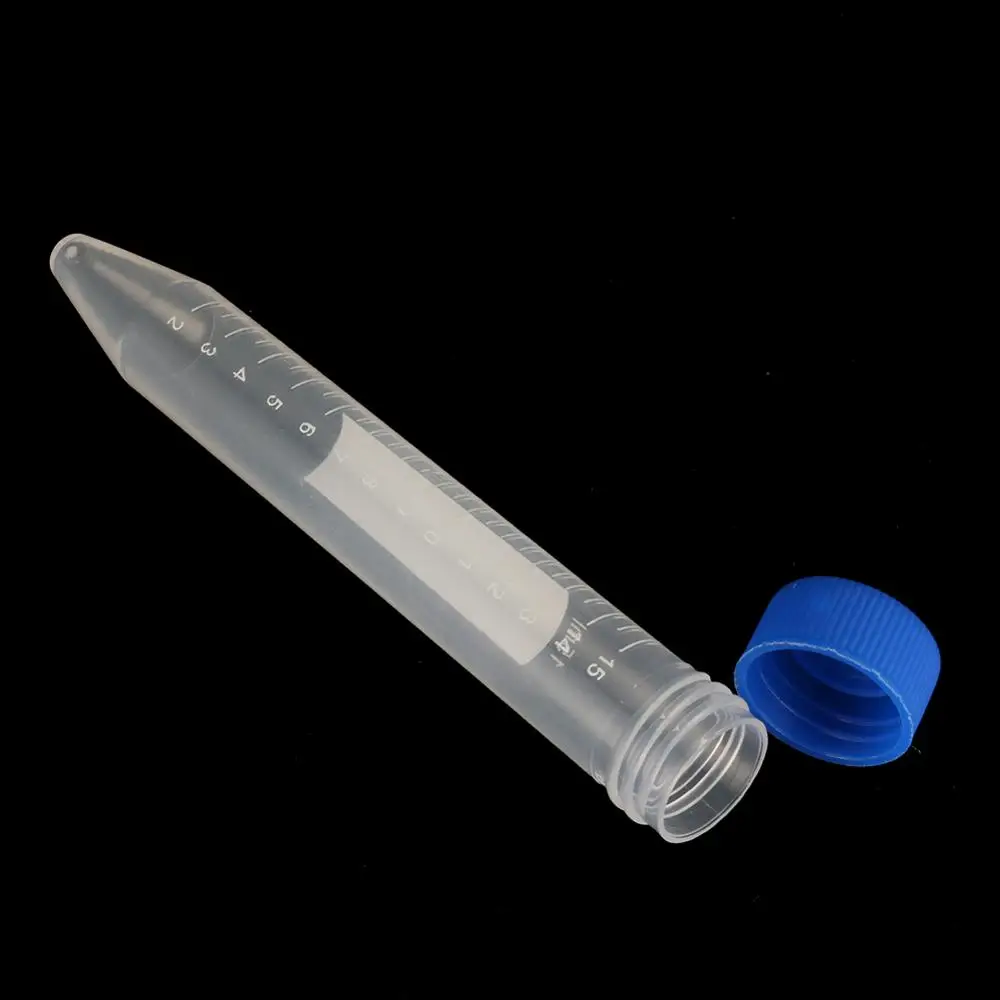 10Pcs 15ml Transparent Screw Cap Cone Bottom Centrifugal Tube with Scale Free-standing Centrifuge Tube Laboratory Vial Container centrifuge tube