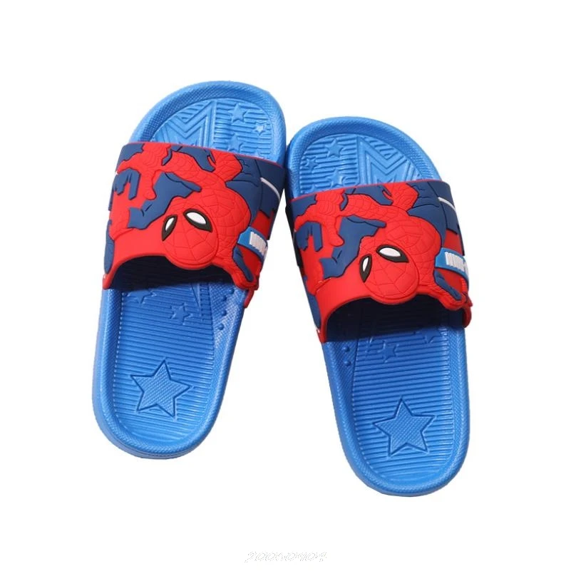 Zapatillas de dibujo de Spider-Man para niños y niñas, zapatos de playa de verano, sandalias suaves para niños pequeños