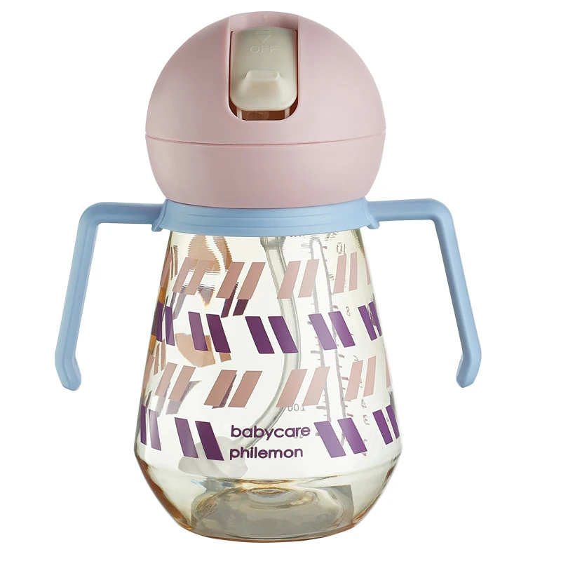 PINK-240ml Babycare 260 мл Ультралегкая чаша для питья, антиразбивающий пояс, ручка, тяжелый шар, чашка для Сиппи, чашка для питьевой воды, чашка в форме утки - Цвет: PINK-240ml