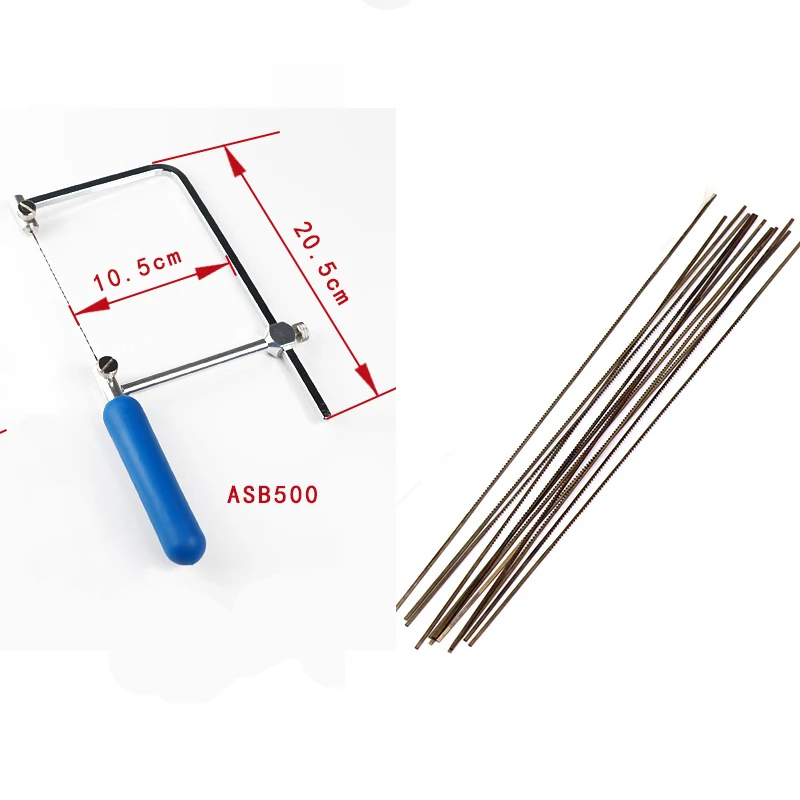 ASB500 12pc sawblade Профессиональная ножовка регулируемой длины с 12 шт. пилы ювелирные изделия пилы рамки DIY делая инструмент пилы ручные инструменты - Цвет: ASB500 12pc sawblade