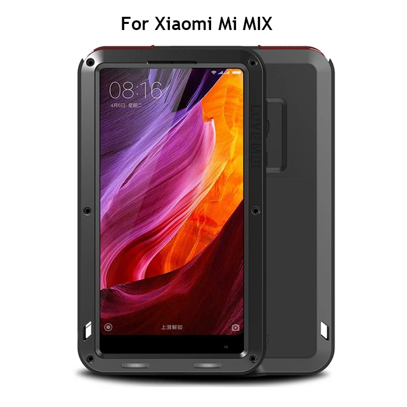 

Love Mei Brand Case For Xiaomi Mi MIX Cover For Xiaomi Mi MIX (6.4 inch) Full Body Shockproof Metal Armor Phone Case With Glass