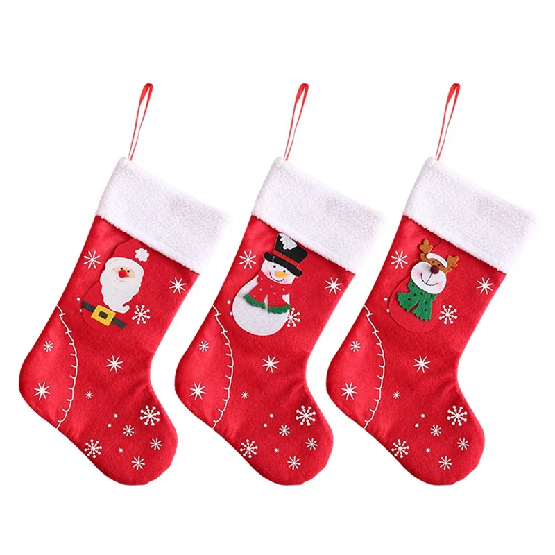 

Christmas Stocking Gift Bag With Hanging Rope Portable Cute Candy Bag Festive Party Supplies