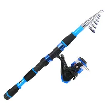 1,8 м/2,1 М Спиннинг Удочка комбо полный комплект телескопическая удочка набор с спиннингом катушка леска приманки Крючки
