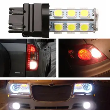 

1pcs T25 3157 3156 5050 Car Light 18 SMD 5050 Chips Bulbs Car Led Brake Parking Red Led P27/7W Lights Taillights White B9L0