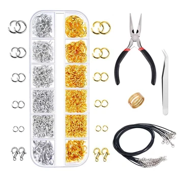 

1314Pcs Open Jump Rings and Lobster Clasps Jewelry Repair Tools Kit Jewelry Making Supplies Kit Jewelry Finding Kit for Necklace