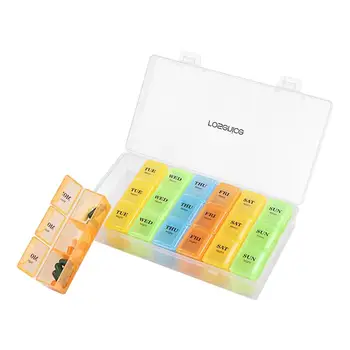 

1 Set Weekly Pill Box Portable Dispensing Tablet Organizer Colorful Covered Medicine Box Vitamin Container for Working Traveling