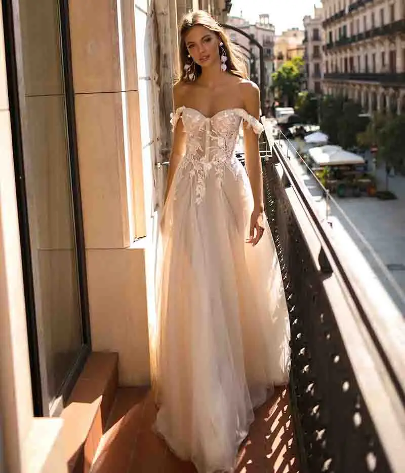 SSYFashion, новинка, романтическое кружевное вечернее платье с цветочным рисунком, с открытыми плечами, с аппликацией из бисера, длинное пляжное торжественное платье, Vestido De Noche
