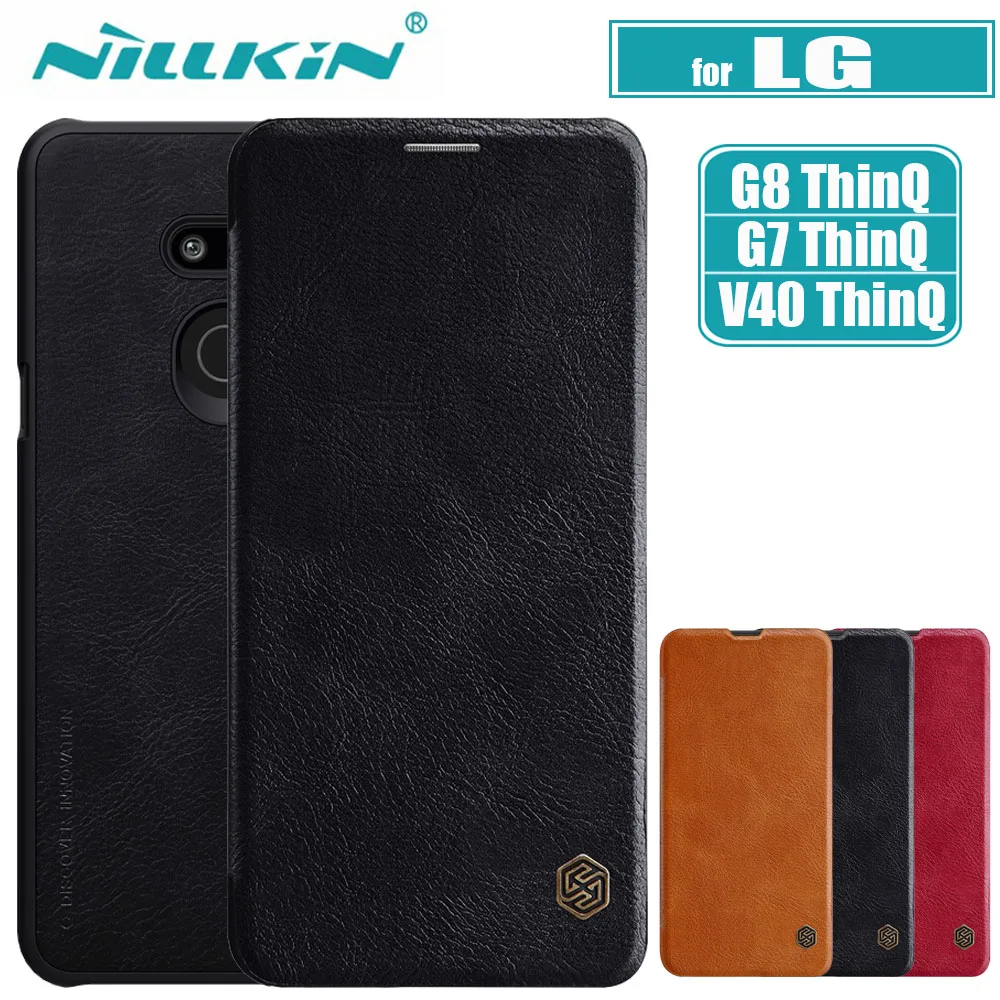 

Nilkin for LG G8 G7 V40 ThinQ Case Cover Nillkin Genuine Soft PU Full Cover Leather Wallet Flip Case for LG G8 G7 ThinQ G6 Shell