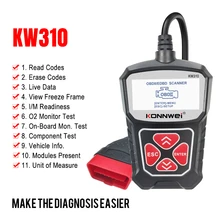 KONNWEI KW310 Obd2 أدوات تشخيص السيارات السيارات الماسح الضوئي OBD 2 محرك محلل رمز قارئ السيارة يمكن Obdii أداة مسح ضوئي تستر
