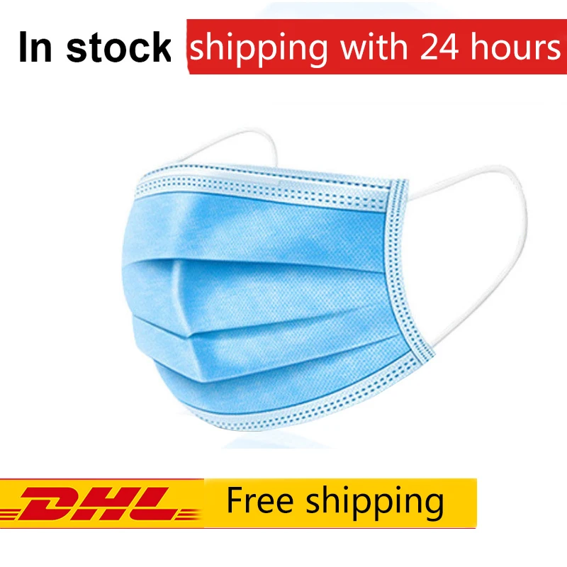 

Protective medical Mask Non-woven Dust face Mask Thickened Disposable Mouth Mask 3 Laye Mask Features AS N95 FFP2 KF94