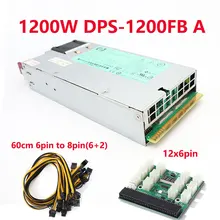 1200W Netzteil netzteil für HP DL580G6 G7 498152-001 490594-001 438203-001 + Breakout board + 12 stücke 6Pin zu 6 + 2Pin Power Kabel 50cm