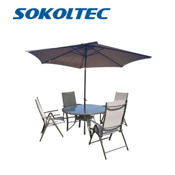 

SOKOLTEC Outdoor Garden Chair Patio Travel Folding Portable Fishing Camping Barbecue Table Patio Garden Furniture Umbrella Sets