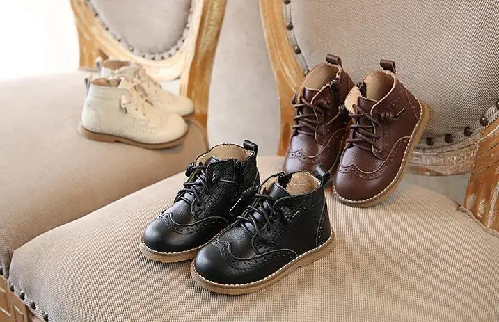 Натуральная кожа детские сапоги для мальчиков и девочек; модные женские ботинки из воловьей кожи на осень-зиму новые теплые детские бархатные зимние сапоги детские ботинки