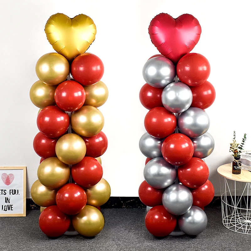 2 комплекта, колонна-подставка для воздушных шаров, набор, основание с ПВХ трубой, 30 шт., палочки для воздушных шаров, кольца для дня рождения, свадьбы, Рождества, украшения