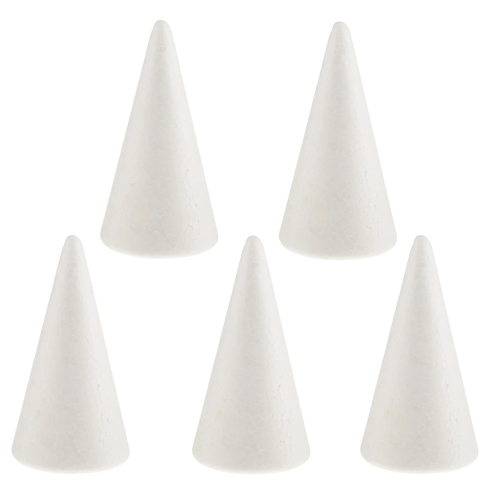 10pcs 10cm Cone Shape Styrofoam Doll Ornaments For Party Decor DIY Kid Craft
