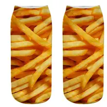 Забавные носки; повседневные женские носки с 3D принтом бургер фри; kawaii; короткие носки в японском стиле; коллекция года; сезон осень; женская мода