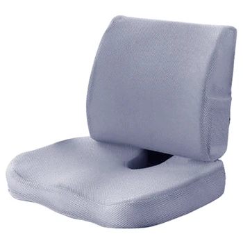 

Silver grey Car Seat Cushion Orthopedic Memory Foam Chair Massage Cushion Back Cushion Pad Office Nap Pad