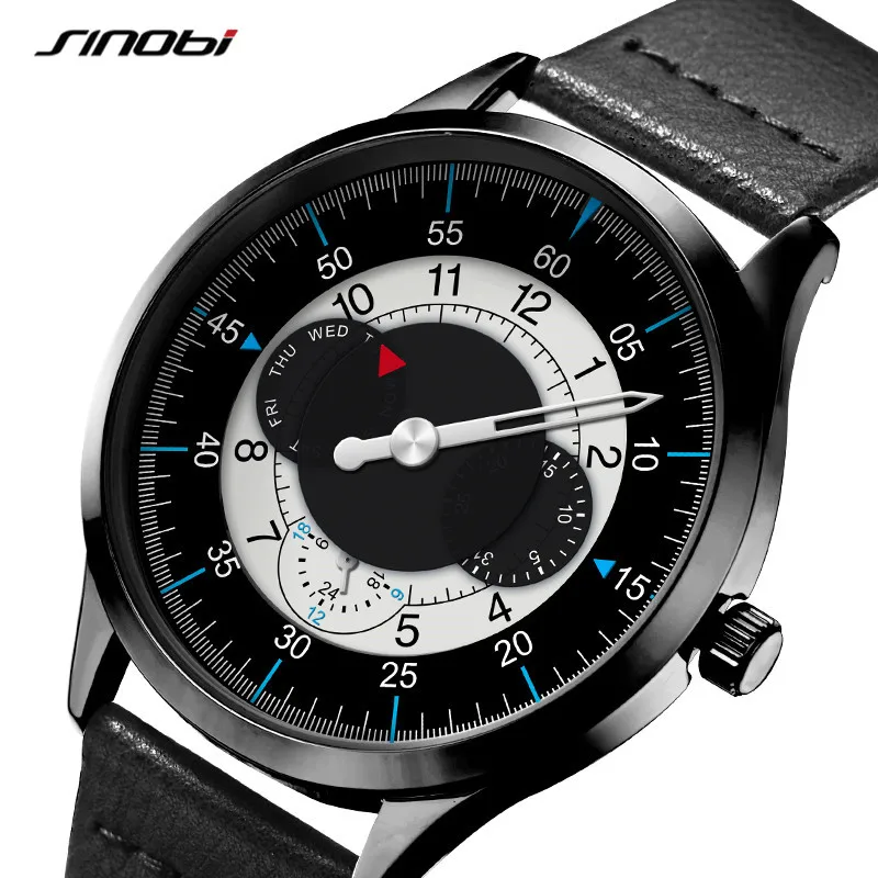 

Sinobi Fashion Men's Sports Quartz Watch Men Multifunction Waterproof Wristwatch Date Week 24 hours Men Clock Horloges Mannen