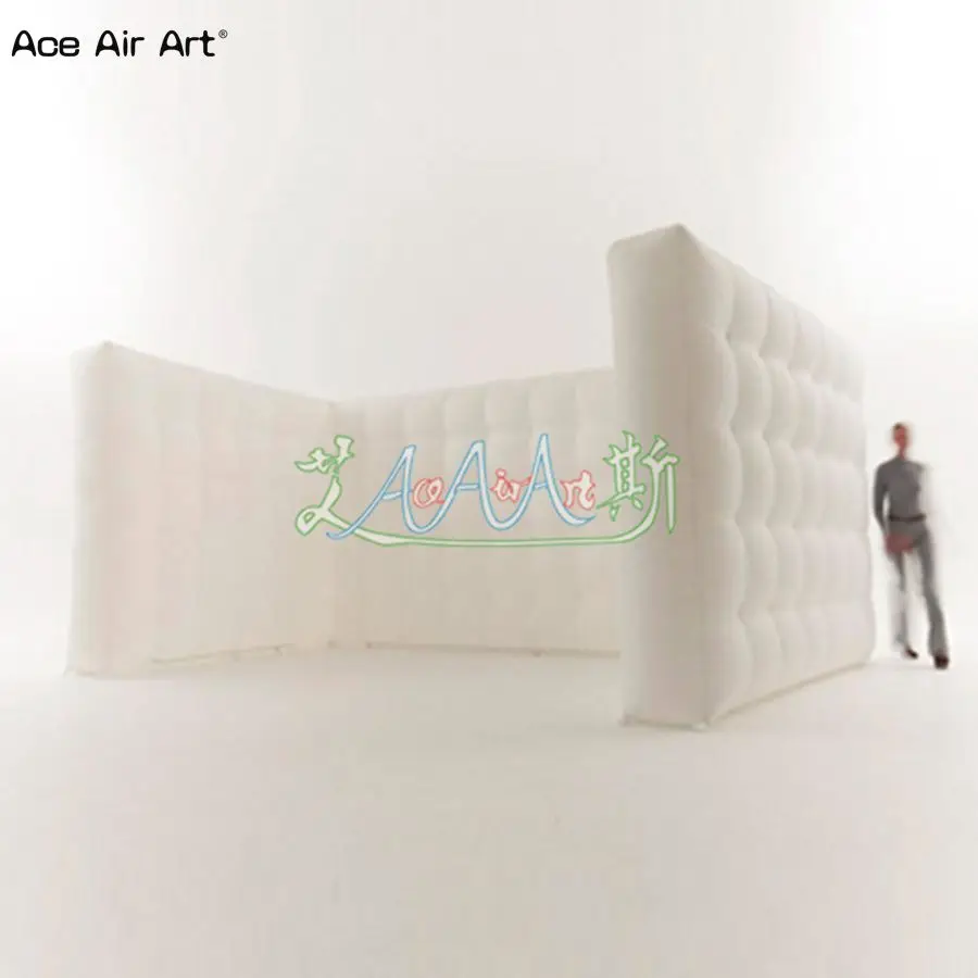

4mL x 2.4mW x 2m H Customized right angle office wall inflatable Air structure walls with spotlights on discount