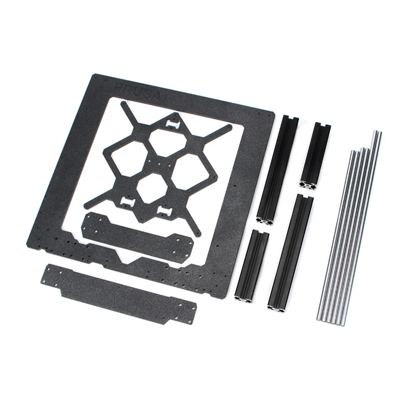 

Clone for Prusa I3 Mk3 3D Printer Parts Aluminum Frame Aluminum Black Profile and Smooth Rods Kit