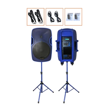 

STARAUDIO Professional Pair 15" PA 3500W Powered Active DJ Speakers Audio Karaoke Speaker Stands Wired Microphones SSBM-15