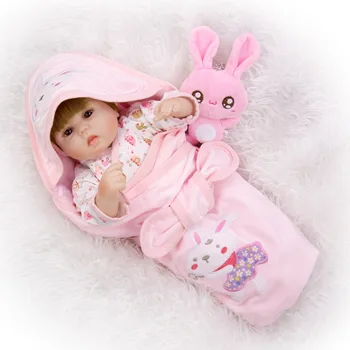 

NPK 42cm Silicone Reborn Baby Doll Kids Playmate Gift for Girls bebe reborn Alive Soft Toys for Bouquets Doll gift