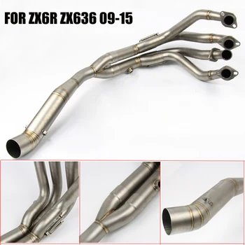 

Middle pipe System with Exhaust For Kawasaki ZX6R 09-15 Motorcycle Modified Muffler Pipe Front Header Pipe Tube Slip-On