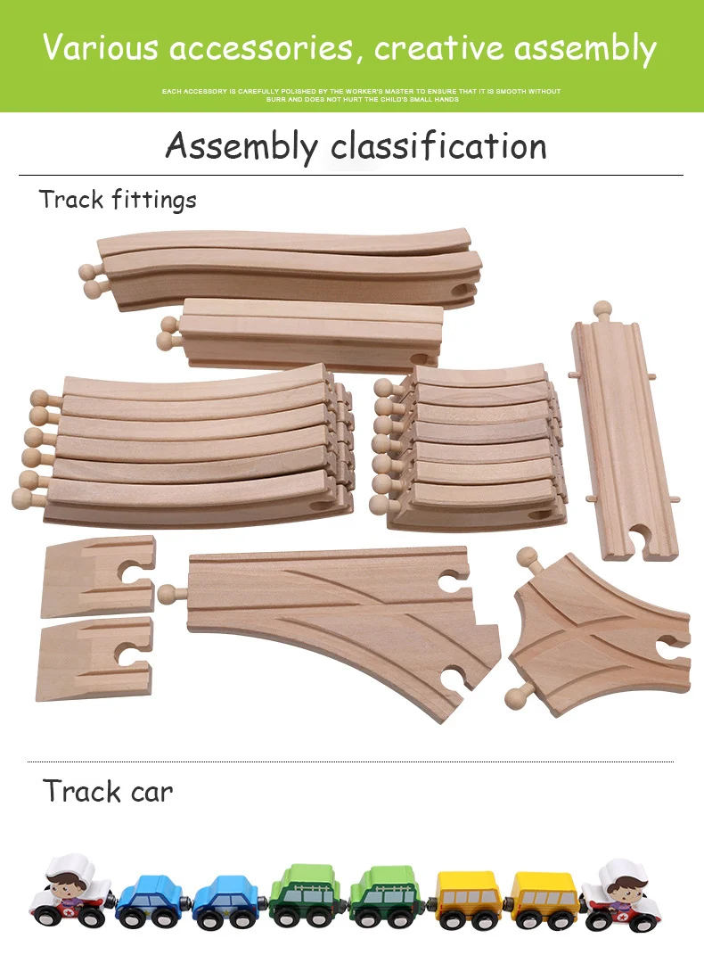 80 шт., магнитный маленький поезд из бука, игрушка для творчества, сделай сам, переменный городской рельс, транзитный трек, планер, детская игрушка в подарок