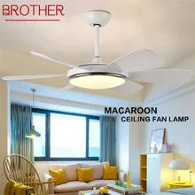 

BROTHER Ceiling Fan LED Light With Remote Control 3 Colors 220V 110V Modern Decorative for Rooms Dining Room Bedroom