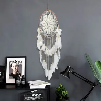 

Nordic Style Dream Catcher Handmade Hanging Dreamcatcher Bead Feather Decoration Ornament Home Wall Decor Gift
