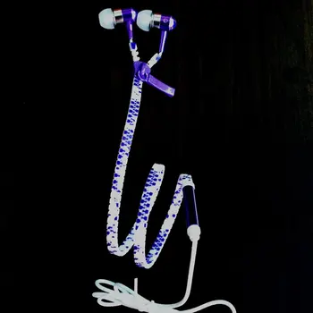 

2019 Wired 3.5mm Lover Couple Luminous Mobile In-Ear Zipper Headset Earphone for cell phones Promotion Wholesale