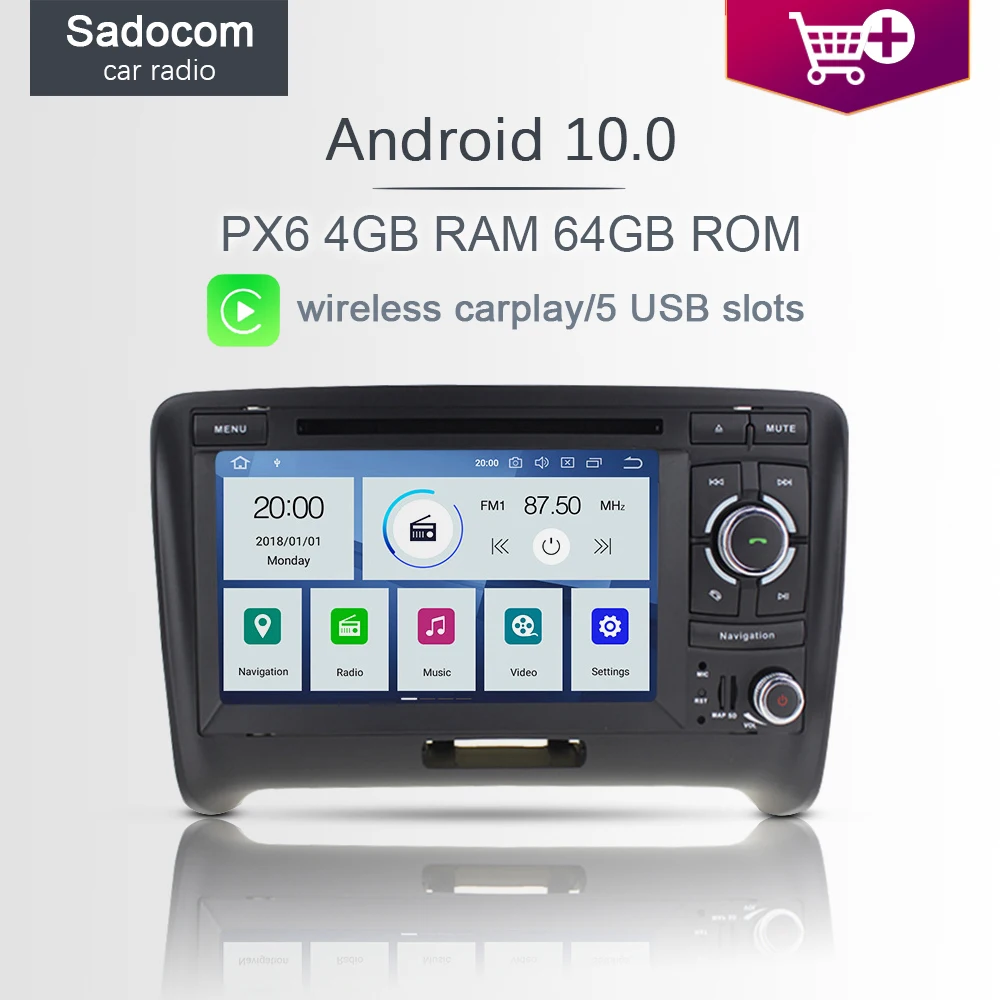 Автомобильный DVD плеер 7 &quotDSP PX6 2 din Android 10 0 6 ядер 64 Гб ПЗУ 4 ОЗУ IPS автомобильное