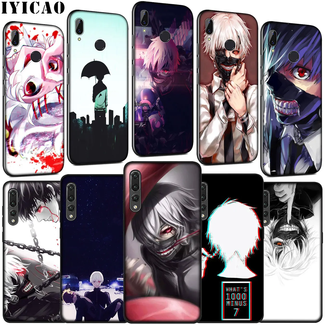 IYICAO Tokyo Ghoul Anime Soft Silicone Cover Case for Huawei P30 P20 Pro P10 P9 Lite Mini 2017 2016 P Smart Z Plus 2019 |