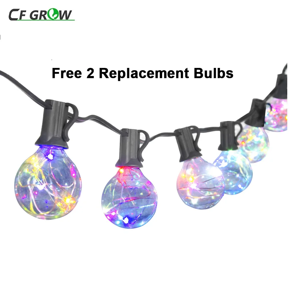 Led String Lights 25ft 25clear G40 Globe Bulbs Color Changing Flashing Waterproof Outdoor Decoration Garland Halloween Christmas Lighting Strings Aliexpress