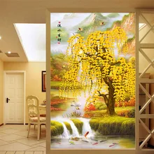 Индивидуальные 3D красивые осенние дерево фотообои с пейзажем шелковой ткани HD шаблон для гостиной коридора прихожей экран Декор