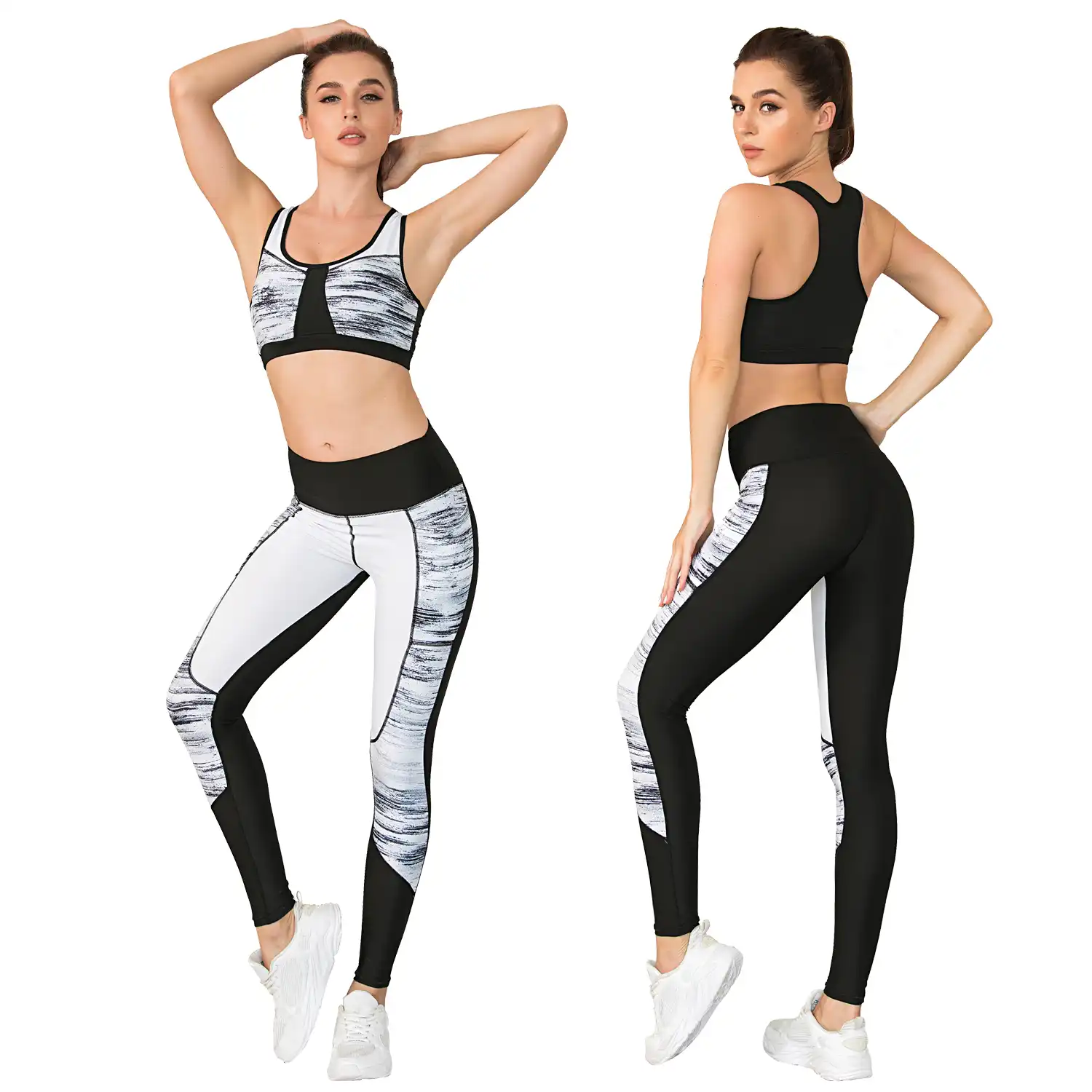 ヨガセット女性ジム服プラスサイズセクシーな女性の服韓国ファッションツーピースマッチングセット Aliexpress