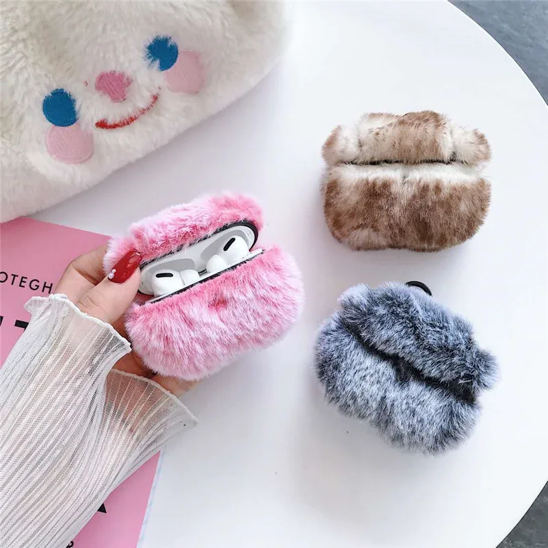 

Cute Winter Plush Case for Apple Airpods 1 2 pro Bluetooth Earphone Case Protective Cover Skin Accessories Headphones Case Box