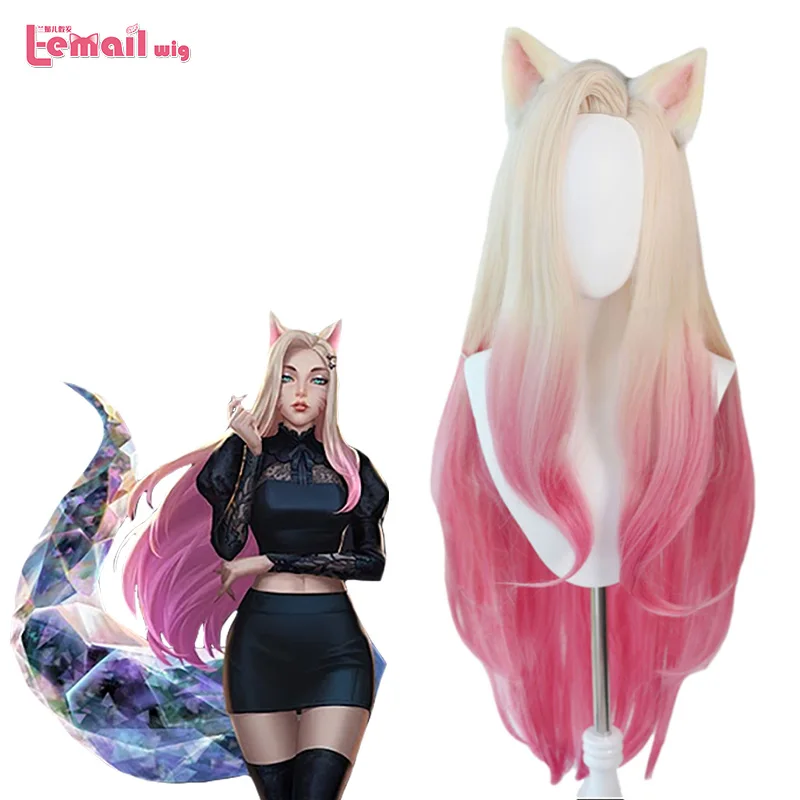 Парик KDA Baddest Ahri для косплея по электронной почте термостойкие искусственные