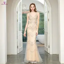 Robe-de-soiree, Дубай, Золотое Платье русалки для выпускного вечера, полностью расшитое бисером и кристаллами, блестящее длинное платье для выпускного вечера, официальное вечернее платье на тонких бретелях