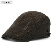 XdanqinX хлопок буквы береты с вышивкой осенние мужские ретро модные спортивные кепки регулируемый размер Винтаж язык Snapback шляпа