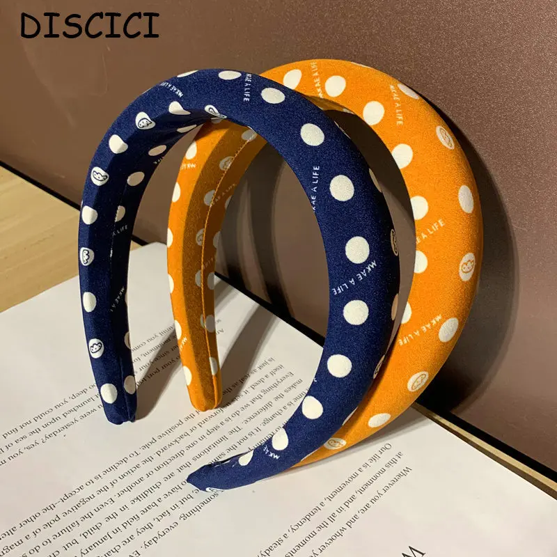 

DISCICI 2020 New Fashion Wide-brimmed Hairpin Sponge Wave Point Hairband Simple And Versatile Headband Hair Accessories WSH1246