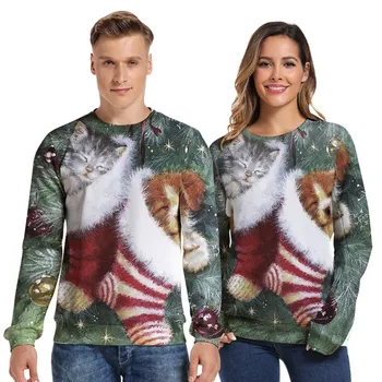 

Women Men Sweatshirts 3d Christmas Print Long Sleeves O-neck Hoodie Pullover Oversized Loose Aesthetic Sweatshirt Blouse Tops