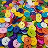 100 Pcs 9-25MM Assorted Plastic Buttons 4-Hole Round Mixed Color Durable Craft Resin Shirt Buttons Sewing Accessories DIY Crafts 1