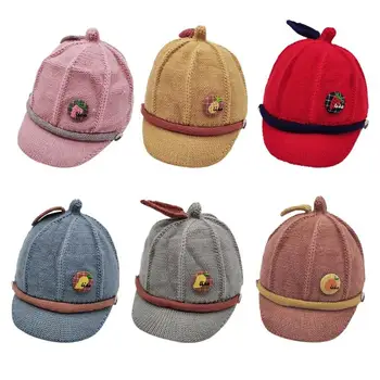 

Winter Warm Korean Baby Newborn Knitted Cap Infant Toddler Fruit Peaked Hat